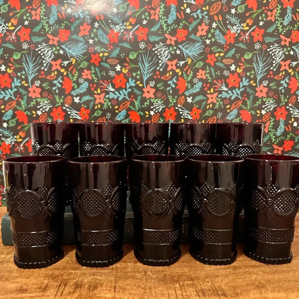 Cape Cod Ruby 12oz Flat Tumblers by Avon